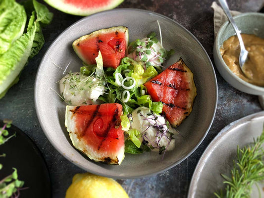 Grillrezept: Wassermelone mit Ricotta-Nockerl