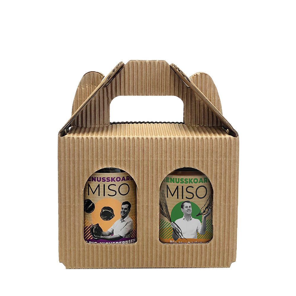 Genusskoarl Miso-Geschenkset: Zwei Bio-Miso Gläser mit Geschenkbox. Regional, nachhaltig & ideal zum Verschenken.