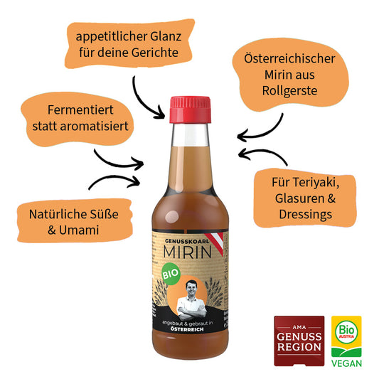 Genusskoarl Bio Mirin in 250 ml Flasche mit Vorteilen