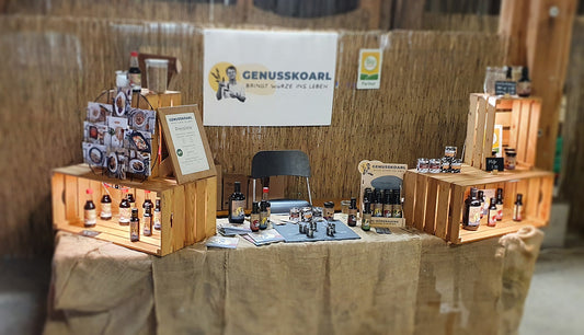 Messestand und Produktdisplay von Genusskoarl