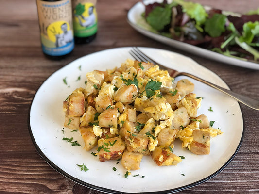 Geröstete Knödel mit Ei und WienerWürze