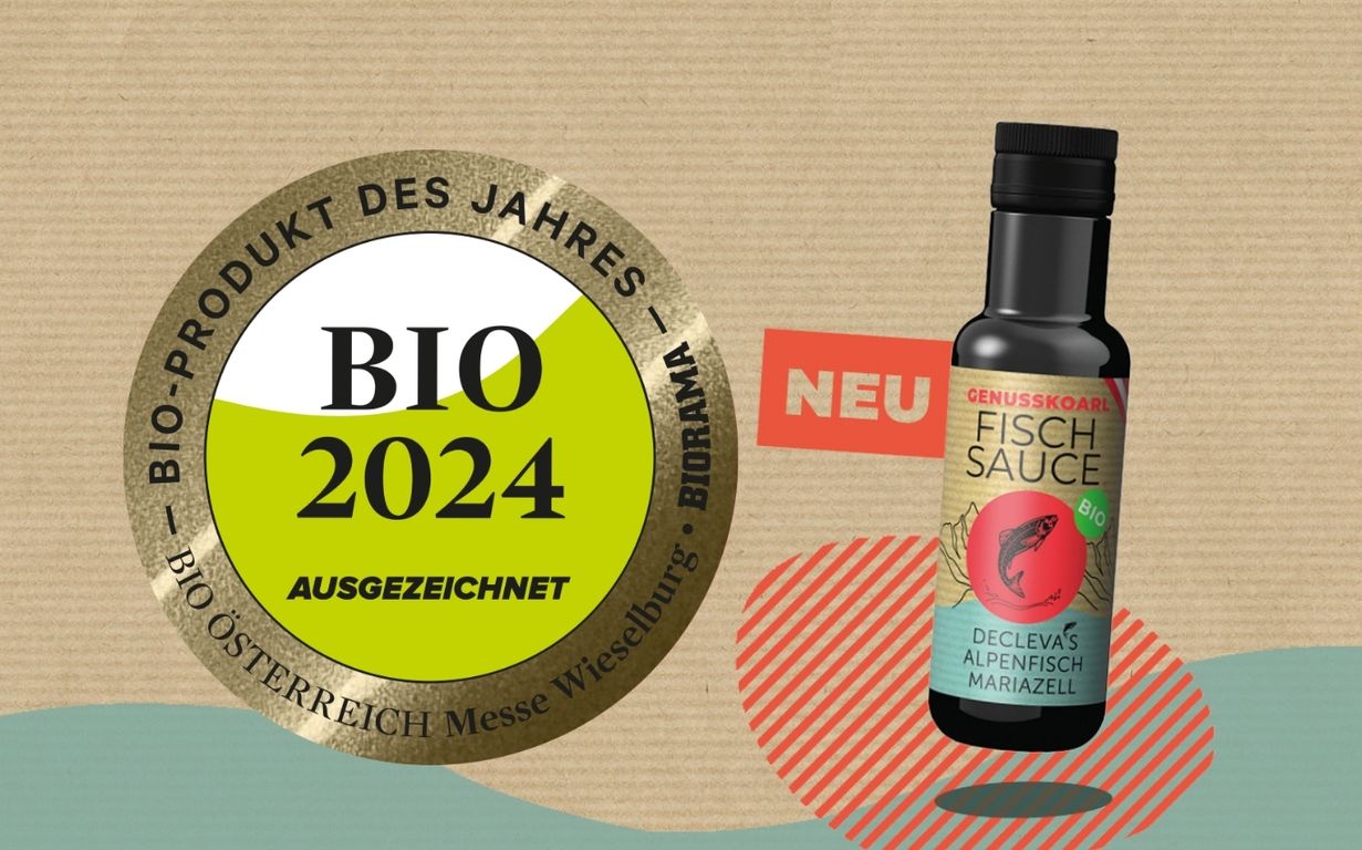 Bio Produkt des Jahres 2024 - Bio Fischsauce von Genusskoarl und Decleva's Alpenfisch