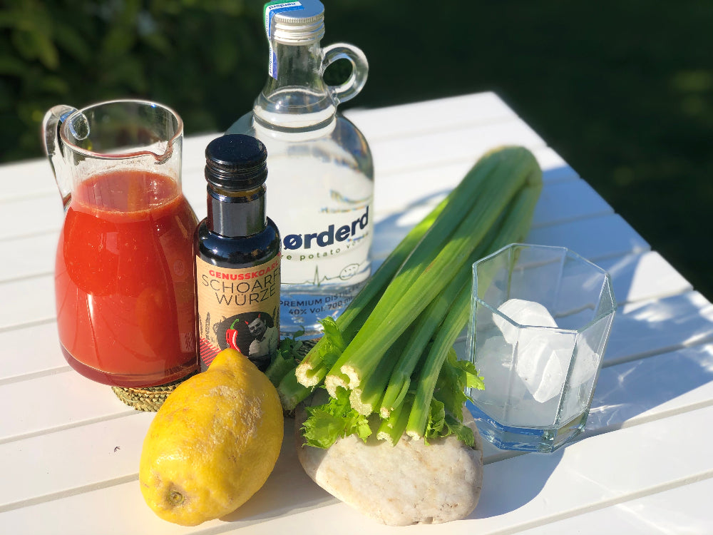 Zutaten für einen Bloody Mary-Cocktail
