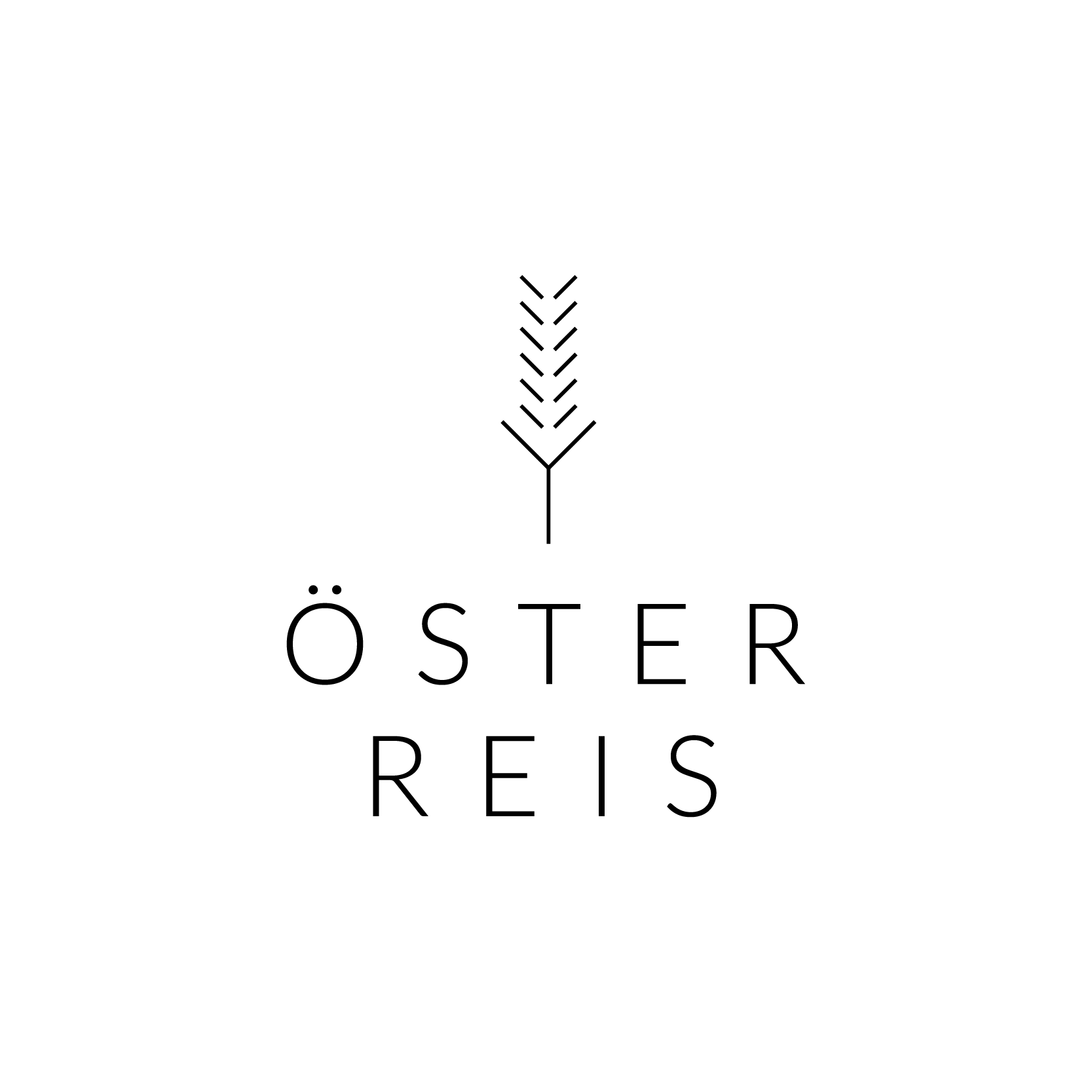 Das Logo von ÖsterReis, schwarz auf weißem Untergrund